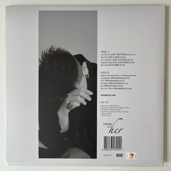 [BUNJANG] Crush with HER LP Korean Edition / Crush(크러쉬) - with HER(위드허) LP 초반