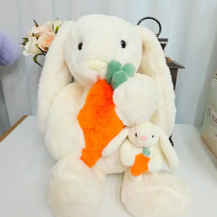 [BUNJANG] Carrot Rabbit Plush Doll + Baby Keychain Set / 당근 토끼 애착인형 +아기 키링 세트 새상품