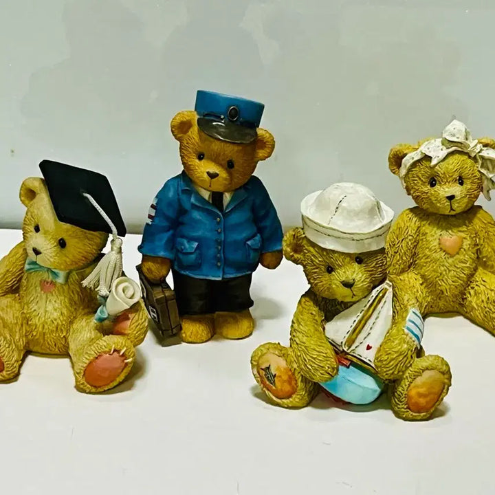 [BUNJANG] Cherryseed Teddy Bear Figure Set (4 Pieces) / 체리시드 테디베어 피규어 4개