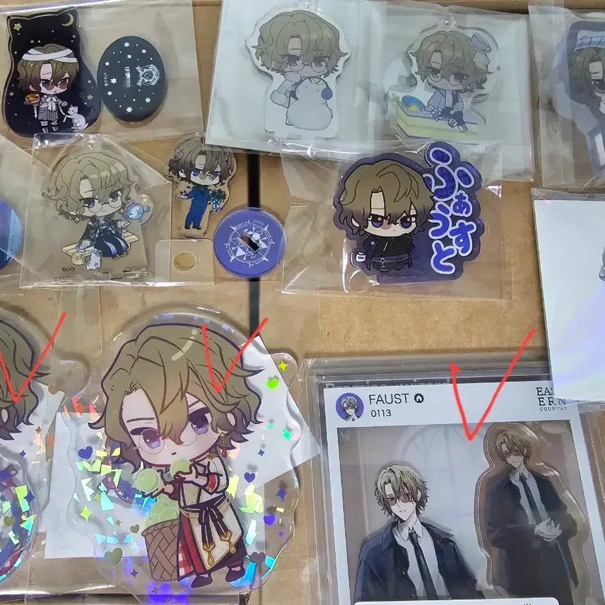 [BUNJANG] Mahoyaku Faust Acrylic Stand &amp; Badge Set (Jojotown) / 마법사의 약속 마호야쿠 파우스트 아크릴 스탠드 아크릴 뱃지 조조타운