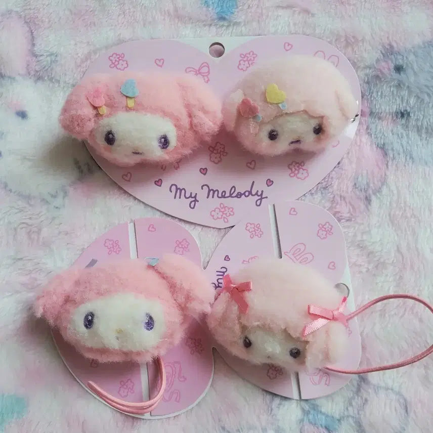 [BUNJANG] Sanrio My Melody &amp; My Sweet Piano Hairpin Hair Tie / 산리오 마이멜로디 마이스위트피아노 헤어핀 머리끈 머리핀 인형