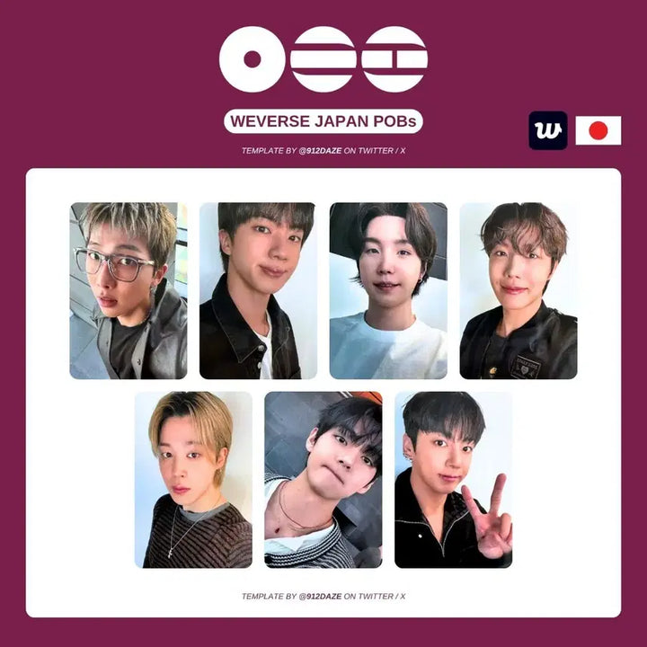 [BUNJANG] BTS Weverse Japan POB Photocard Bundle Set / 방탄소년단 위버스 재팬 POB 포토카드 일괄