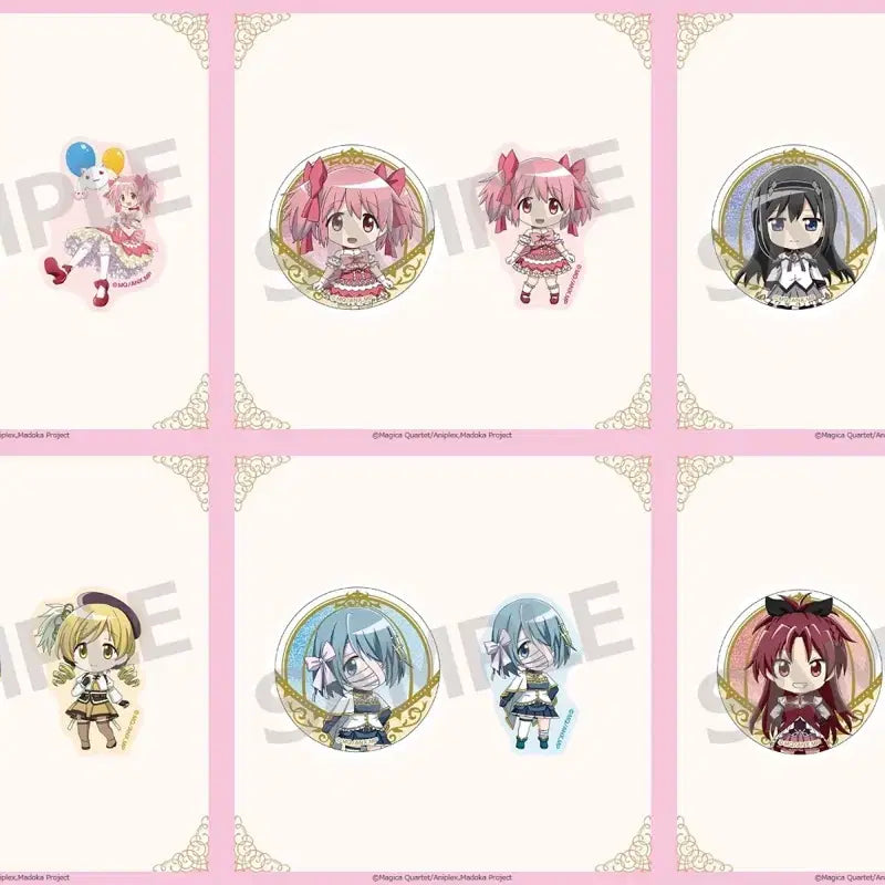 [BUNJANG] Puella Magi Madoka Magica E-Prize Can Badge and Sticker Set / &