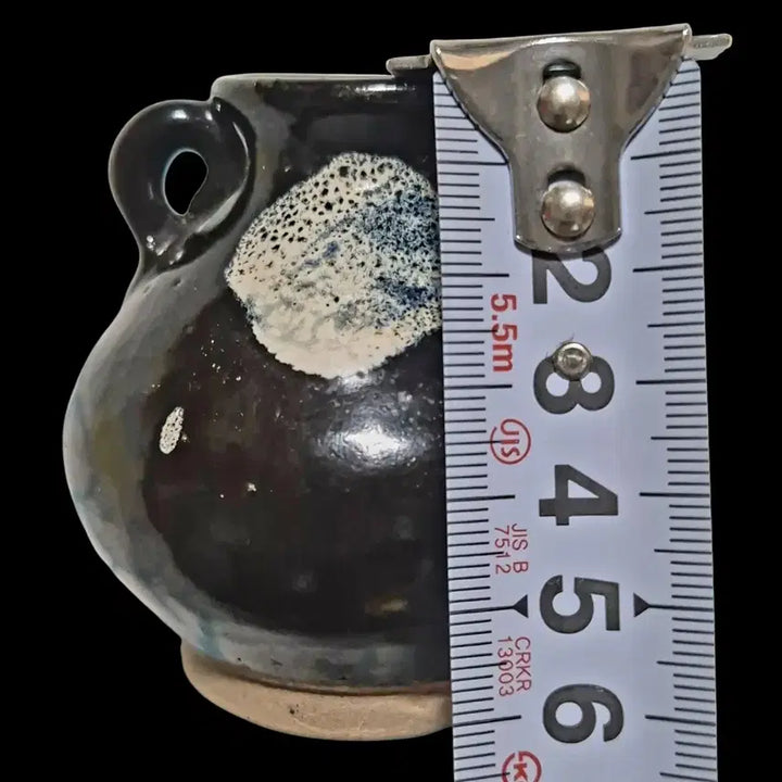 [BUNJANG] Tang Dynasty Black Glazed Twin-Handled Jar with Floral Mottling / 당대 흑유남반요변 소호