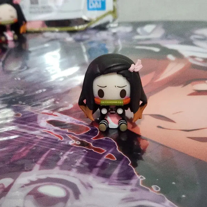 [BUNJANG] Demon Slayer Nezuko Chokonokko Figure &amp; Goods Set / 귀멸의 칼날 네즈코 초코노코 피규어 2종 및 굿즈 세트(제일복권,아크릴)