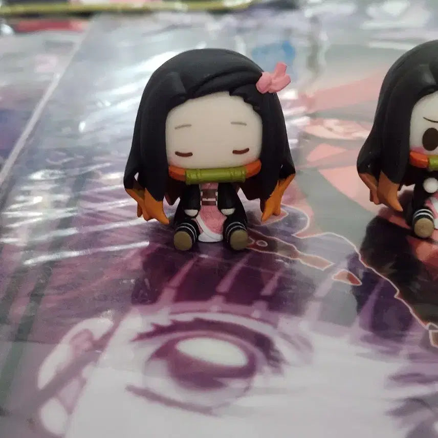 [BUNJANG] Demon Slayer Nezuko Chokonokko Figure &amp; Goods Set / 귀멸의 칼날 네즈코 초코노코 피규어 2종 및 굿즈 세트(제일복권,아크릴)