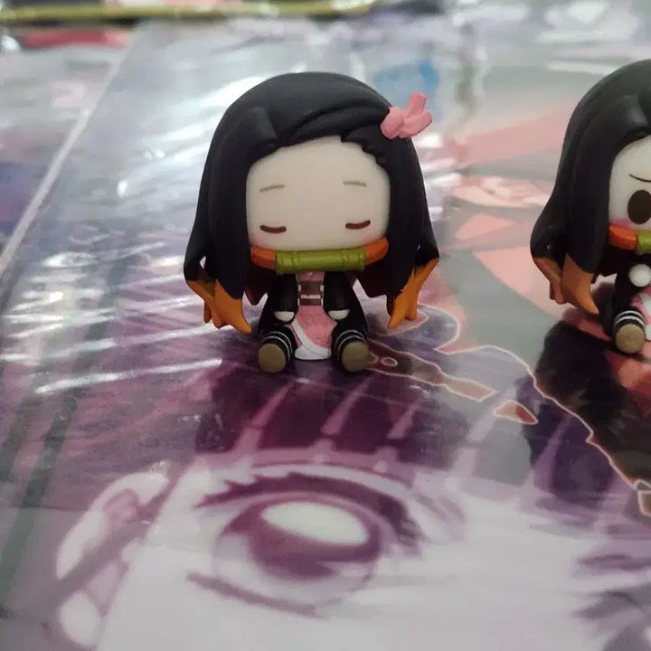 [BUNJANG] Demon Slayer Nezuko Chokonokko Figure &amp; Goods Set / 귀멸의 칼날 네즈코 초코노코 피규어 2종 및 굿즈 세트(제일복권,아크릴)