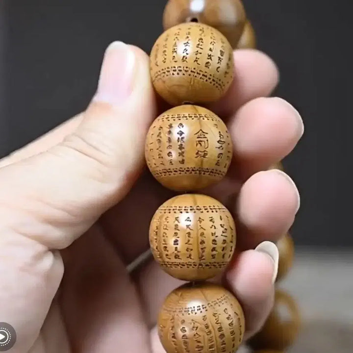 [BUNJANG] 15mm Yakgumo Wood Diamond Sutra Prayer Beads Bracelet / 육도목 금강반야경 염주 팔찌 15mm