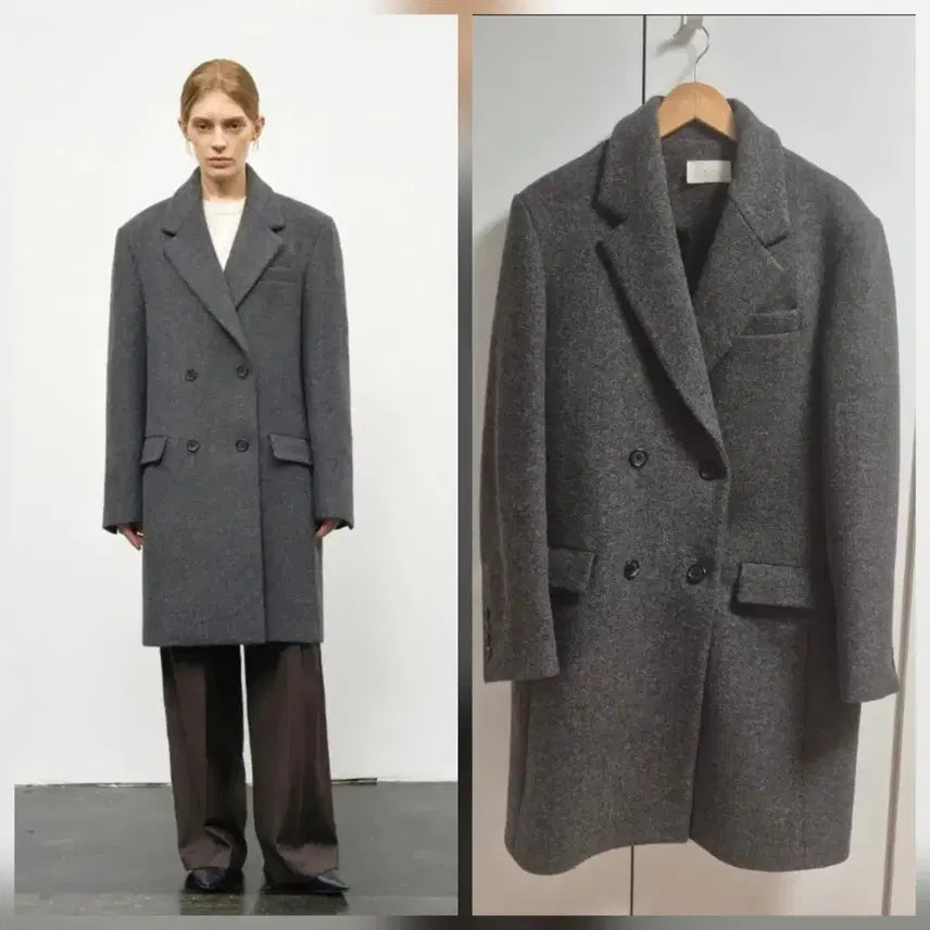 [SOLD OUT] 리디피 오버사이즈 더블 브레스티드 헤링본 코트