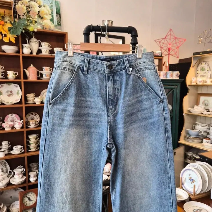 [SOLD OUT] 와이드 데님 팬츠 연청