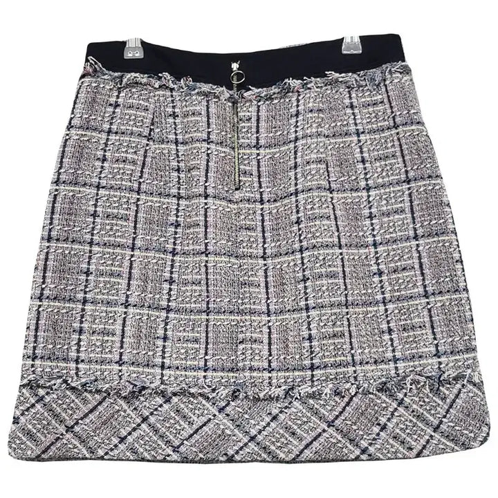 [BUNJANG] Jigott Checked Light Grey Tweed Skirt / 지고트 체크 라이트 그레이 트위드 스커트 76-94