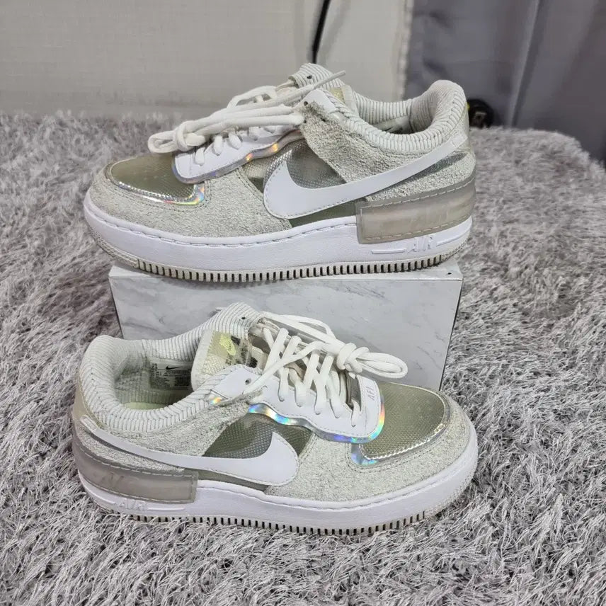 [BUNJANG] Nike Air Force 1 Shadow Pure Platinum Sneakers / [245] 나이키 에어포스 1 쉐도우 퓨어 플래티넘 신발 운동화
