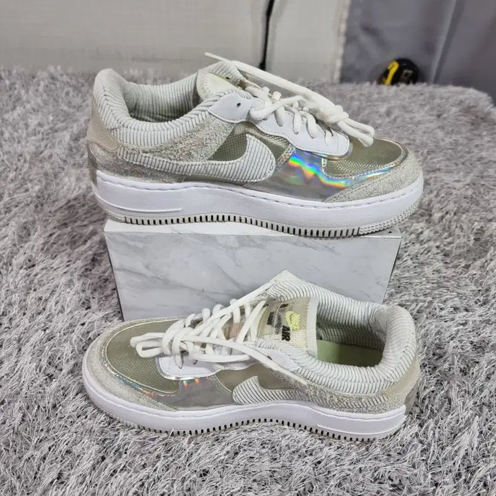 [BUNJANG] Nike Air Force 1 Shadow Pure Platinum Sneakers / [245] 나이키 에어포스 1 쉐도우 퓨어 플래티넘 신발 운동화