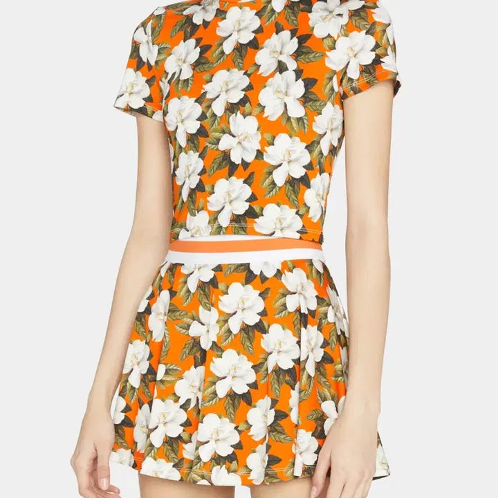 [BUNJANG] Alice + Olivia Flower Pattern Cropped Top / 앨리스 올리비아 플라워 패턴 크롭티