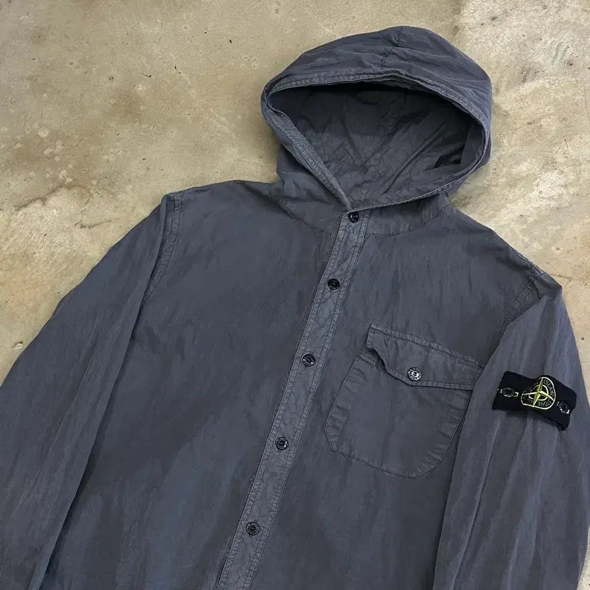 [BUNJANG] Stone Island Patch Hood Button Jacket / 95 스톤아일랜드 와펜 후드 버튼 자켓