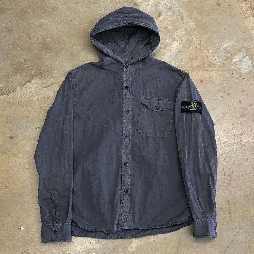 [BUNJANG] Stone Island Patch Hood Button Jacket / 95 스톤아일랜드 와펜 후드 버튼 자켓
