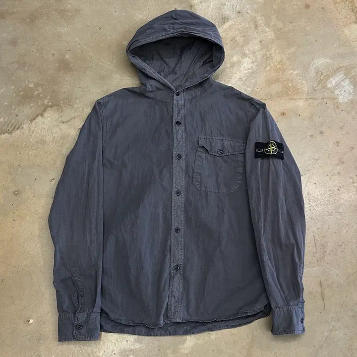 [BUNJANG] Stone Island Patch Hood Button Jacket / 95 스톤아일랜드 와펜 후드 버튼 자켓