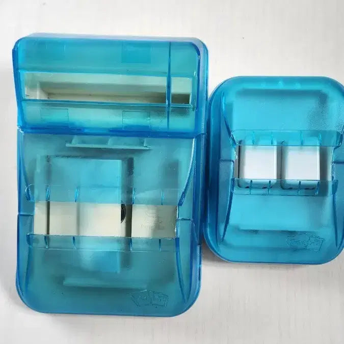 [BUNJANG] Transparent Blue Post-it Dispenser Set (Large &amp; Medium) / 투명 파랑색 포스트잍 디스펜서