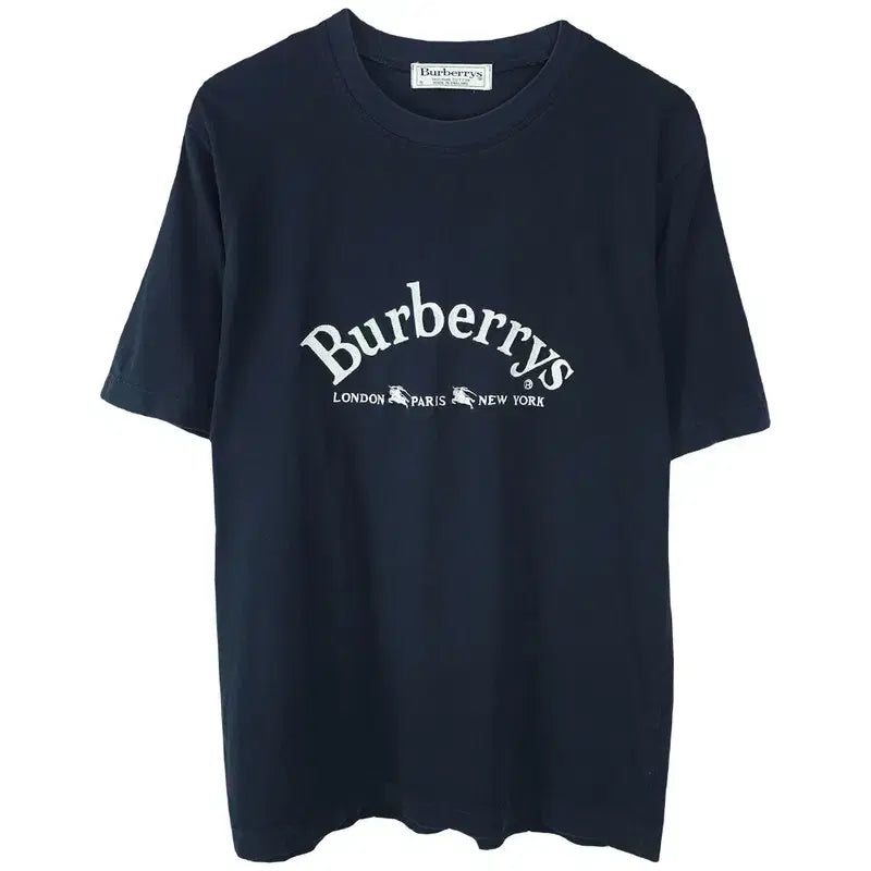 [BUNJANG] Burberry Vintage Logo Print Relaxed Fit T-Shirt Navy / 빈티지 버버리 로고 프린팅 루즈핏 반팔티 네이비 P01796