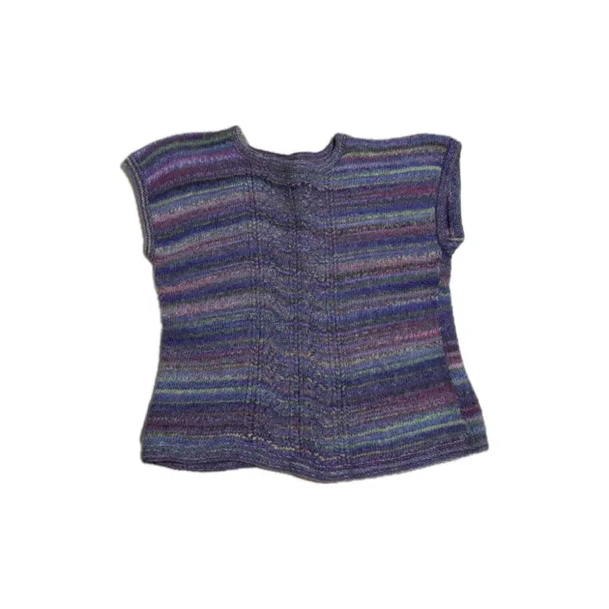 [BUNJANG] Vintage Layered Stripe Knit Vest / 빈티지 레이어드 스트라이프 니트 조끼