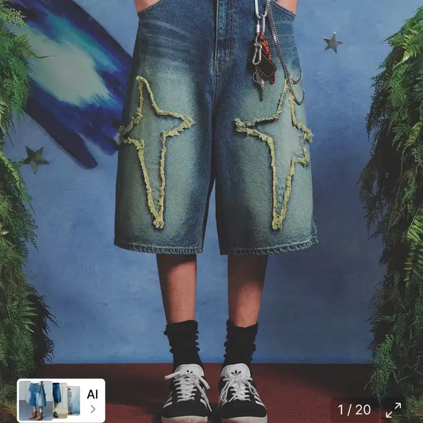 [BUNJANG] Main Booth Spark Denim Shorts Bermuda Pants / 메인부스 스파크 데님쇼츠 버뮤다팬츠