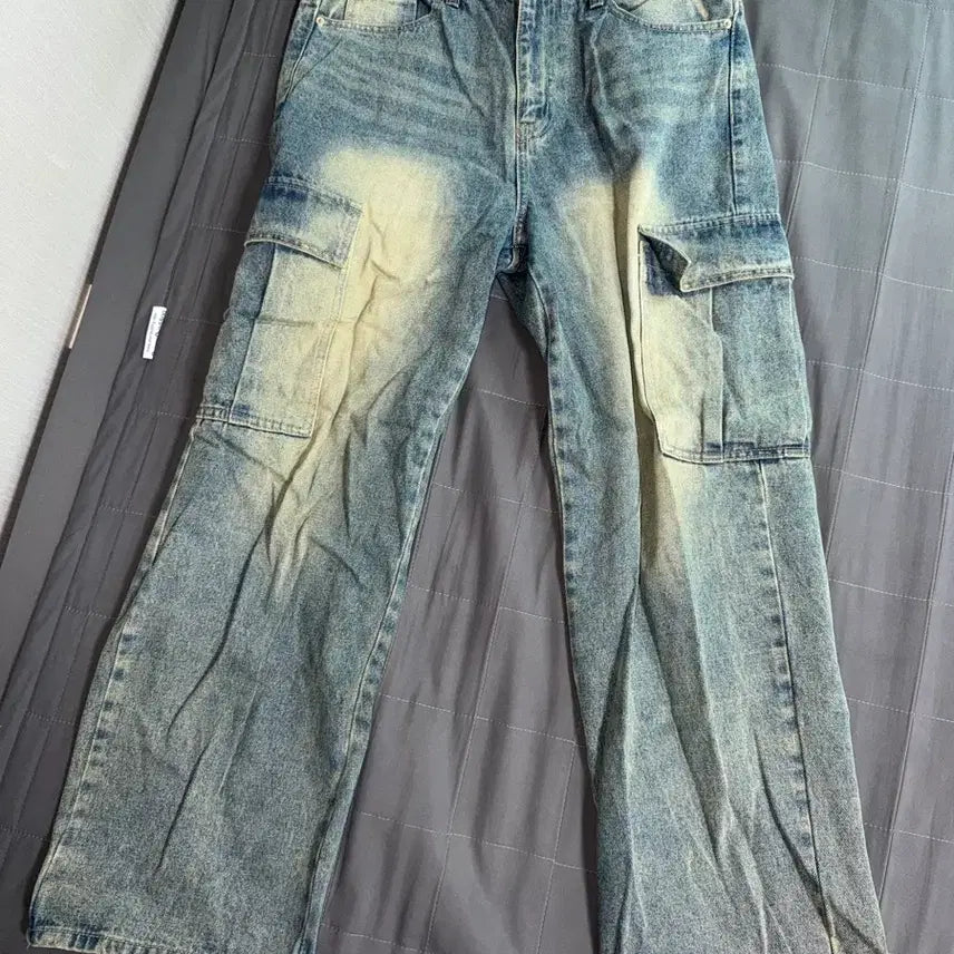 [BUNJANG] Mud Denim Cargo Jeans / 머드 데님 청바지