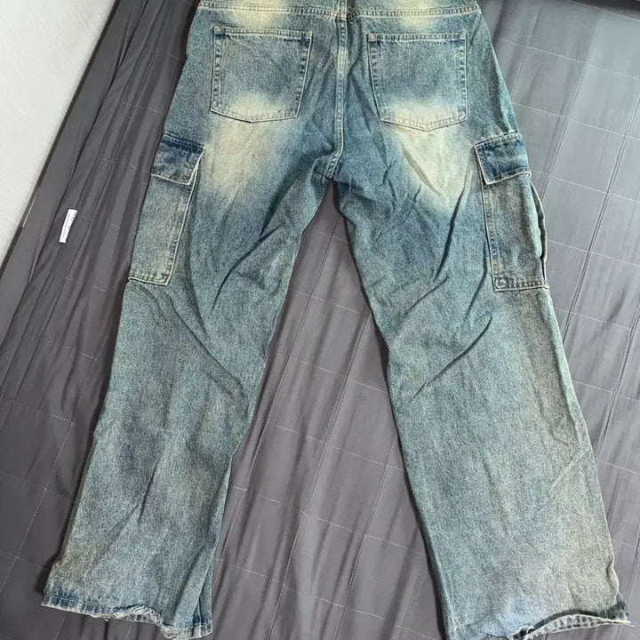 [BUNJANG] Mud Denim Cargo Jeans / 머드 데님 청바지