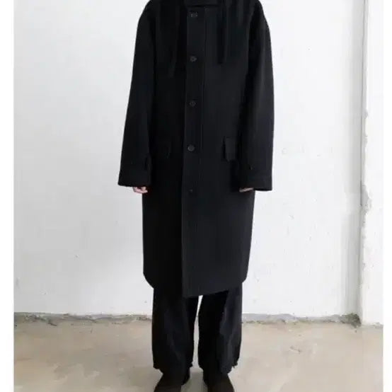 [BUNJANG] Politeru Melton Wool Hooded Coat / 폴리테루 멜튼울 후디드 코트