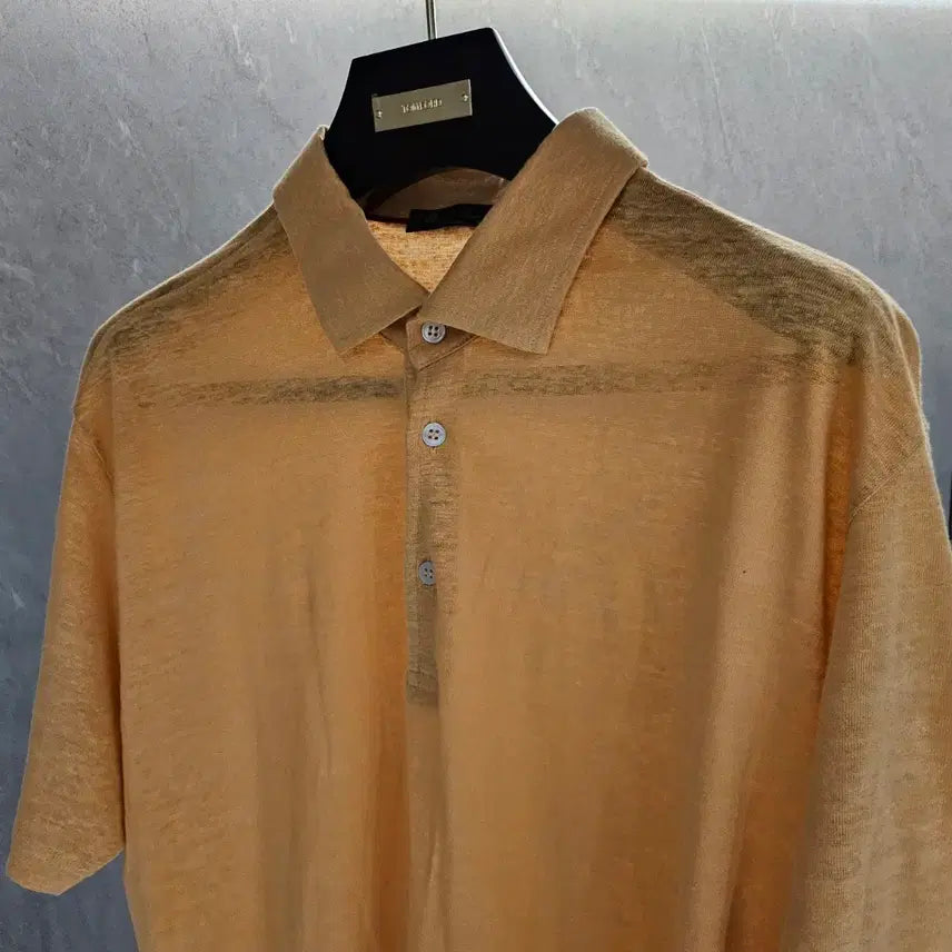[BUNJANG] Loro Piana 100% Linen PK Polo Collar T-Shirt / 로로피아나 린넨 100% PK 폴로 카라 티셔츠