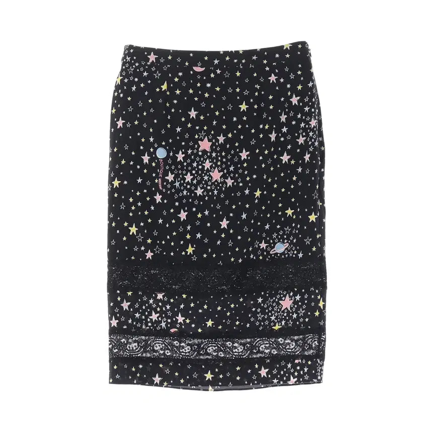 [BUNJANG] Moschino Star Pattern Silk Lace Skirt / 모스키노 스타 패턴 실크 레이스 스커트