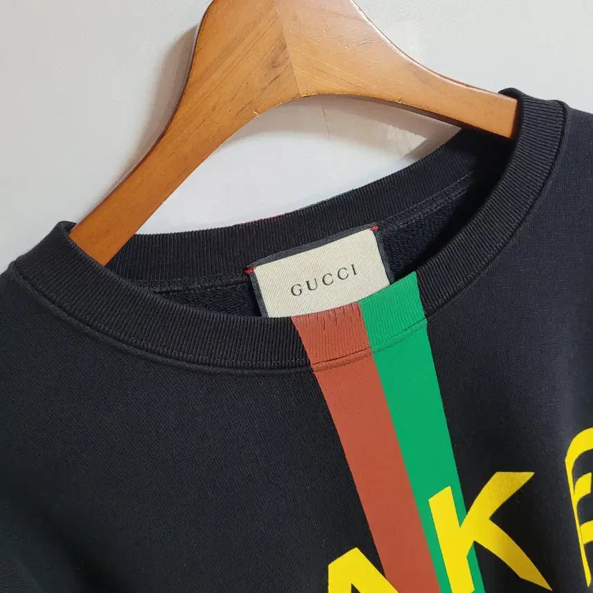[BUNJANG] Gucci Black Fake Not Sweatshirt Medium / [M] 구찌 블랙 페이크 낫 맨투맨 635847 XJCXY