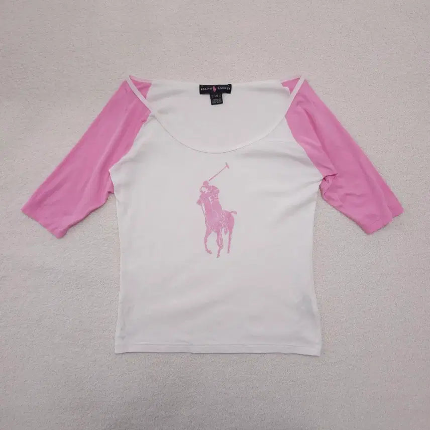 [SOLD OUT] L) 폴로 핑크빅포니 오프숄더 반팔티
