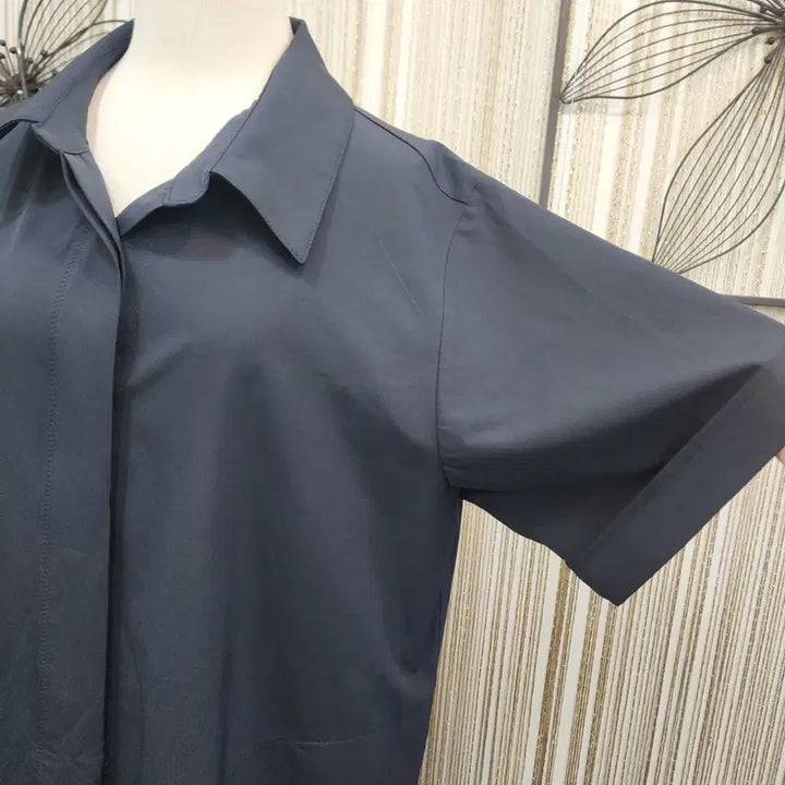 [SOLD OUT] 예쎄 77사이즈  셔츠 원피스 네이비 스판소재