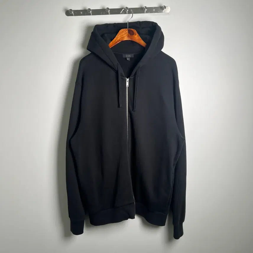 [BUNJANG] COS Basic Black Hoodie Zip-Up L / COS 코스 무지 베이직 블랙 후드 집업 L