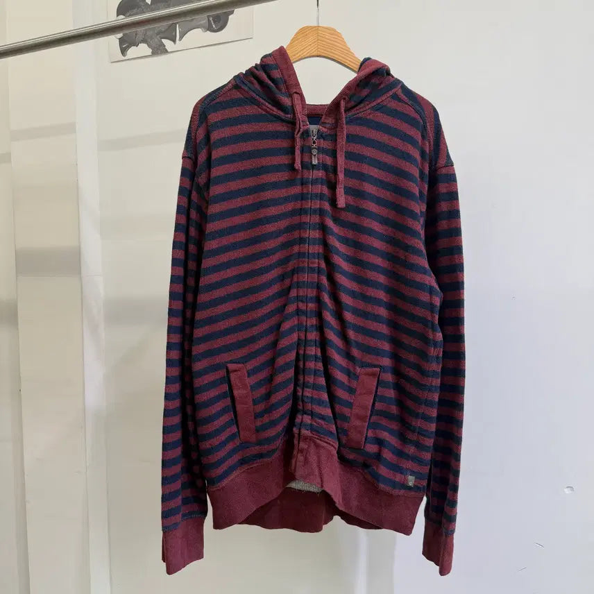 [BUNJANG] Timberland Striped Hooded Zip-Up Jacket / TIMBERLAND 스트라이프 후드 집업