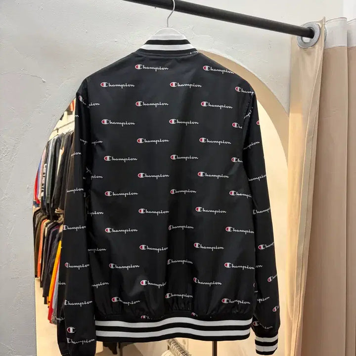 [BUNJANG] Champion Pattern Logo Varsity Jacket / 챔피언 패턴로고 바시티