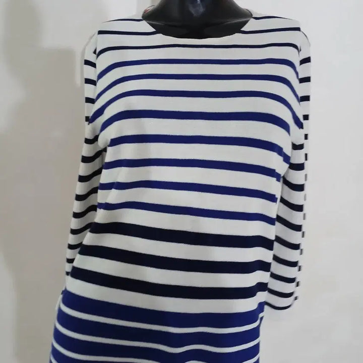 [BUNJANG] Time Stripe Colorblock Summer Knit / 타임 스트라이프 배색 여름 니트