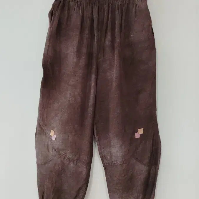 [BUNJANG] Natural Dyed Rayon Loose Fit Pants / 고동색 천연염색 인견 허리 올밴딩 바짓단 예쁜 베기바지