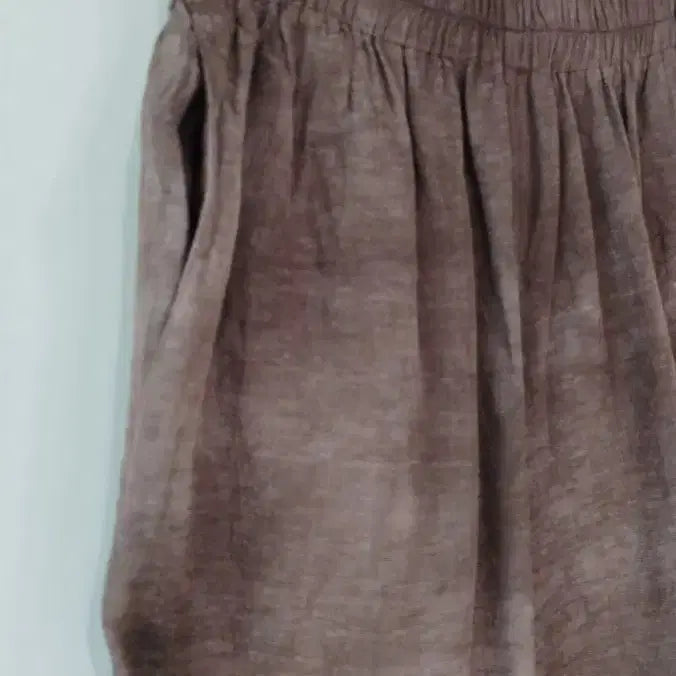 [BUNJANG] Natural Dyed Rayon Loose Fit Pants / 고동색 천연염색 인견 허리 올밴딩 바짓단 예쁜 베기바지