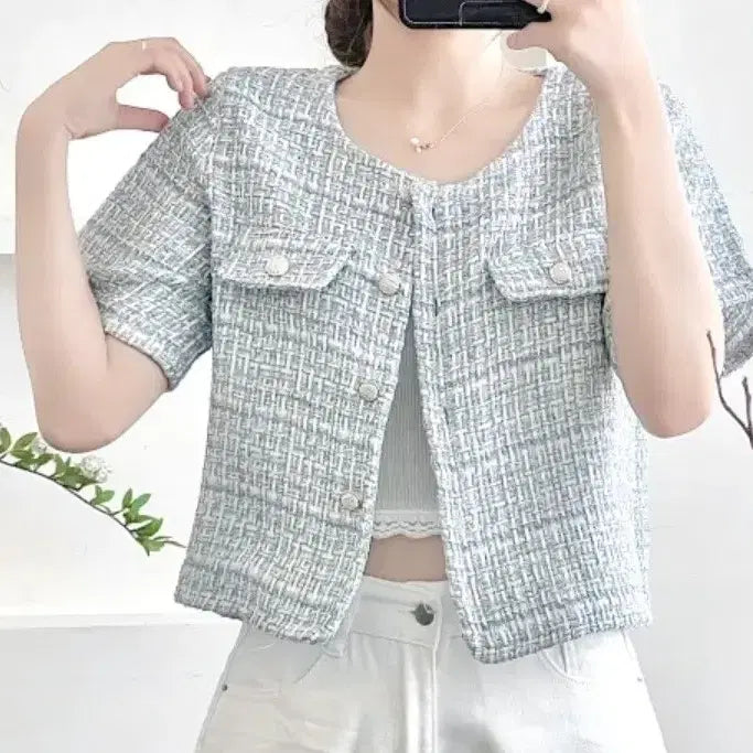 [BUNJANG] Nokara Tweed Jacket / 노카라 트위드