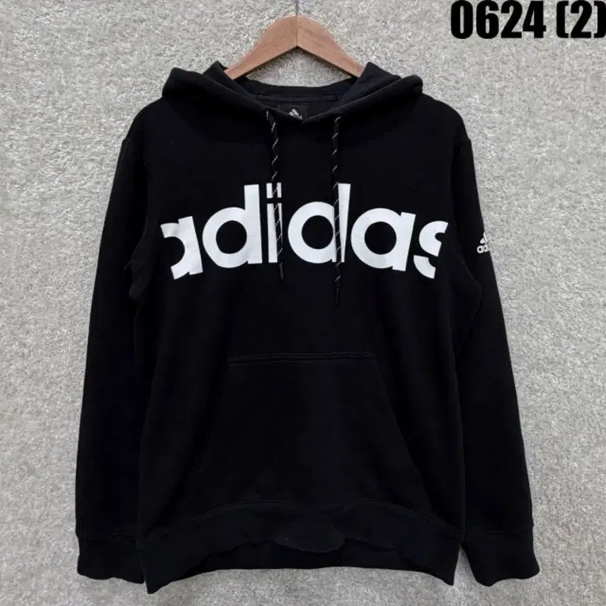 [SOLD OUT] 아디다스 로고 후드티 블랙 L