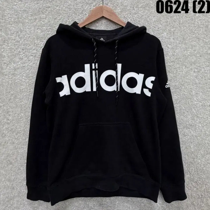 [SOLD OUT] 아디다스 로고 후드티 블랙 L
