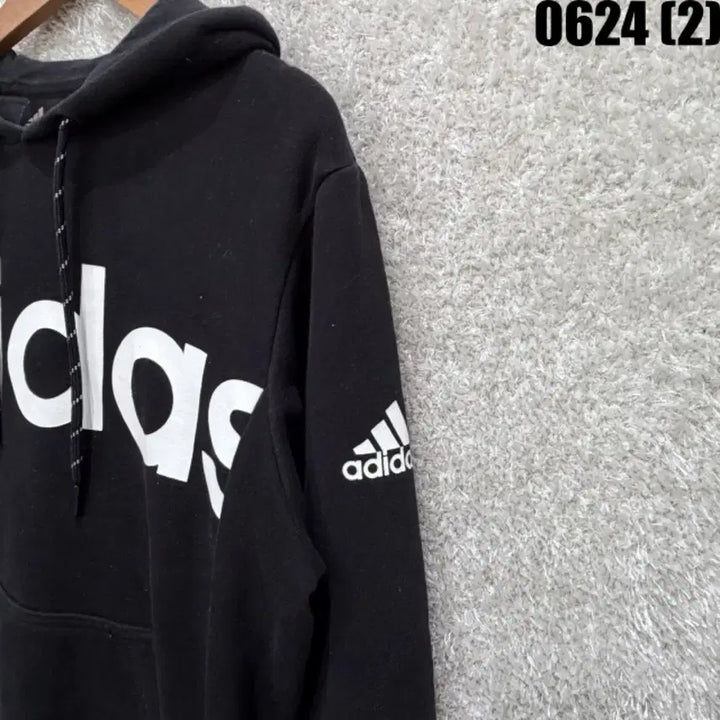 [SOLD OUT] 아디다스 로고 후드티 블랙 L