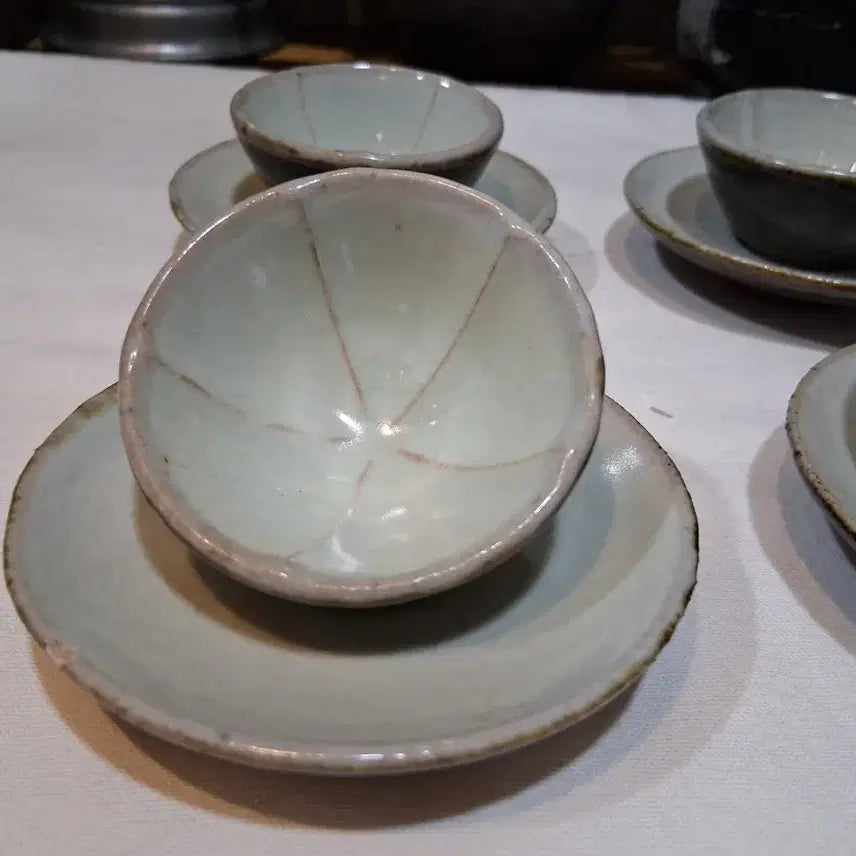 [BUNJANG] Handcrafted Kiln-Fired Tea Cups (Pu-erh) - Set of 6 / 장작가마 차잔(보이차) 30cc 6점 일괄