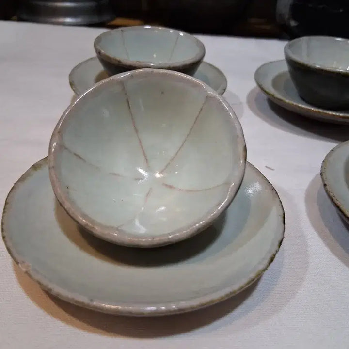 [BUNJANG] Handcrafted Kiln-Fired Tea Cups (Pu-erh) - Set of 6 / 장작가마 차잔(보이차) 30cc 6점 일괄