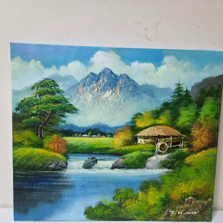 [BUNJANG] Won Jeong-mook Oil Painting Landscape / 원정묵 화가 유화 산수화 그림