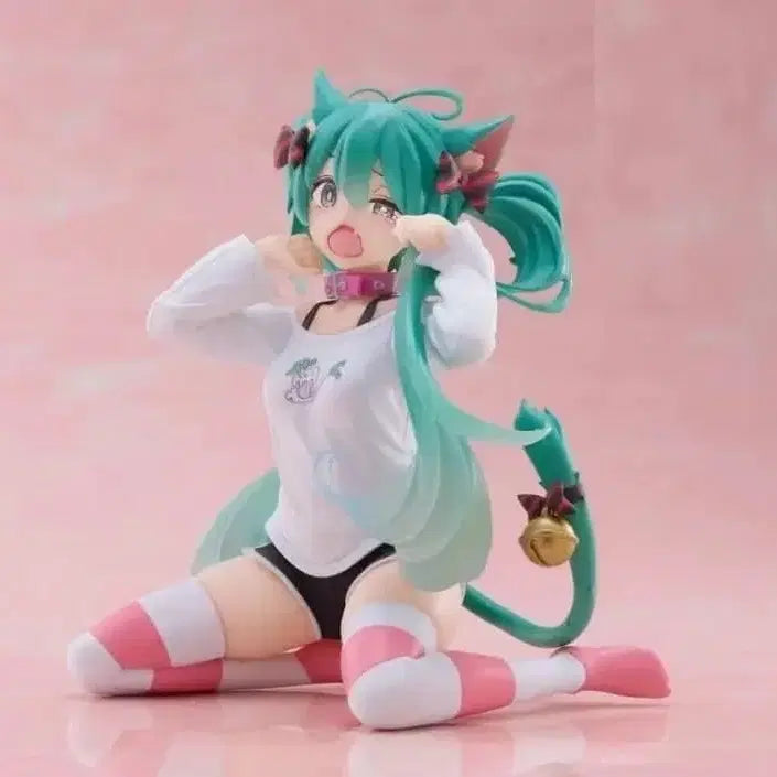 [BUNJANG] Hatsune Miku Cat Ear T-Shirt Figure / 데스크톱 큐트 고양이귀 티셔츠 하츠네미쿠 피규어