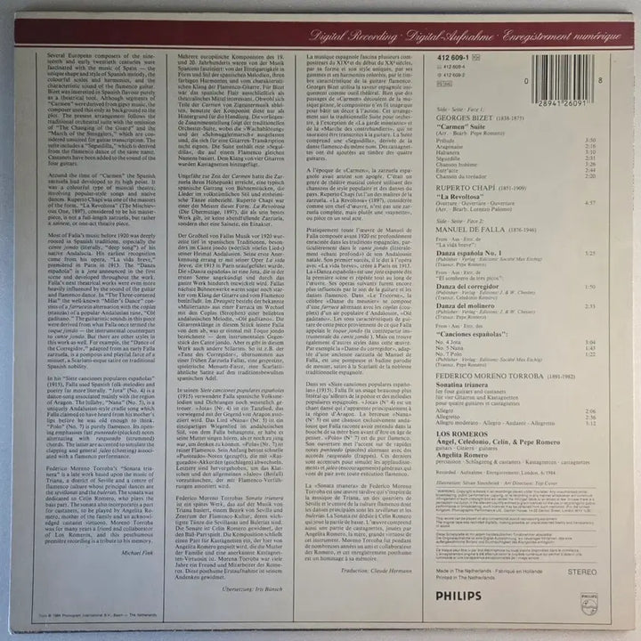 [BUNJANG] Los Romeros Bizet: Carmen Suite &amp; Falla: Dances Promo LP (Original White Label, First Pressing) / 로스 로메로스 - 비제 카르멘 조곡 Promo LP (오디오파일,NM)