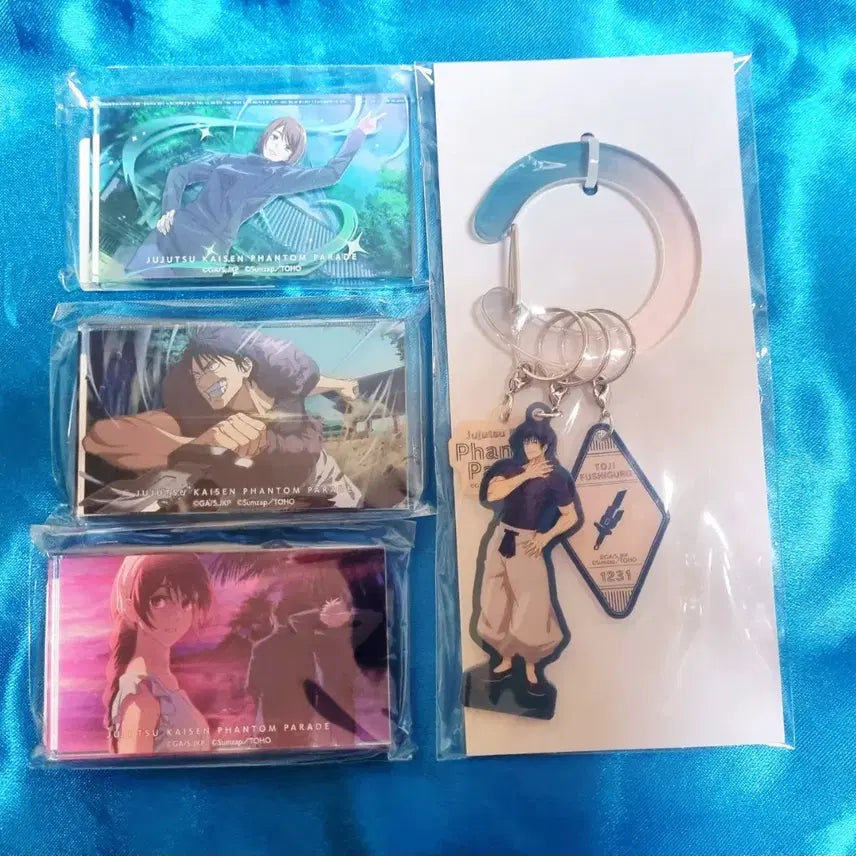 [BUNJANG] Jujutsu Kaisen Phantom Parade Panpare Lottery Toji Carabiner &amp; Acrylic Block Set / 주술회전 팬텀퍼레이드 판파레 쿠지 토우지 캬라비너+아크릴블럭 3개 쇼코 리코