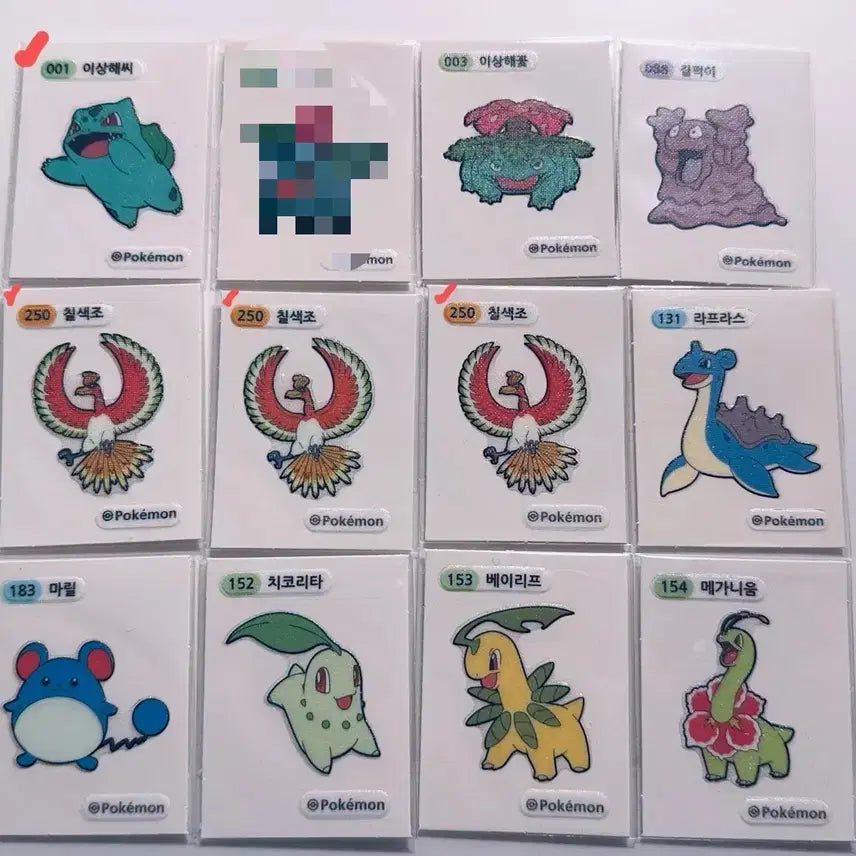 [BUNJANG] Pokemon Stickers / 포켓몬 띠부씰 3자리